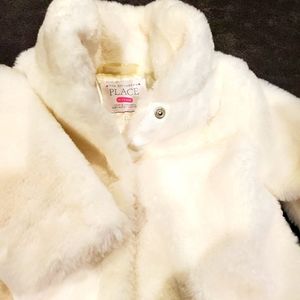 Children's Place White Faux Fur Jacket 18-24 months